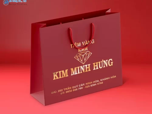 Mẫu túi giấy ép kim cho tiệm vàng
