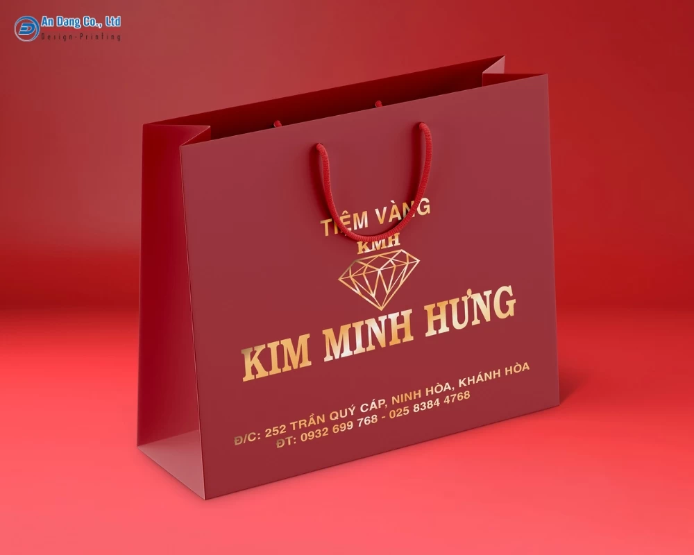 Mẫu túi giấy ép kim cho tiệm vàng