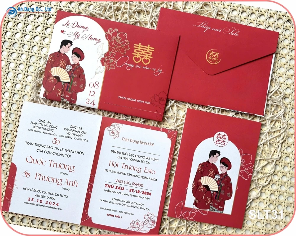 Mẫu thiệp cưới được in bằng giấy Ford