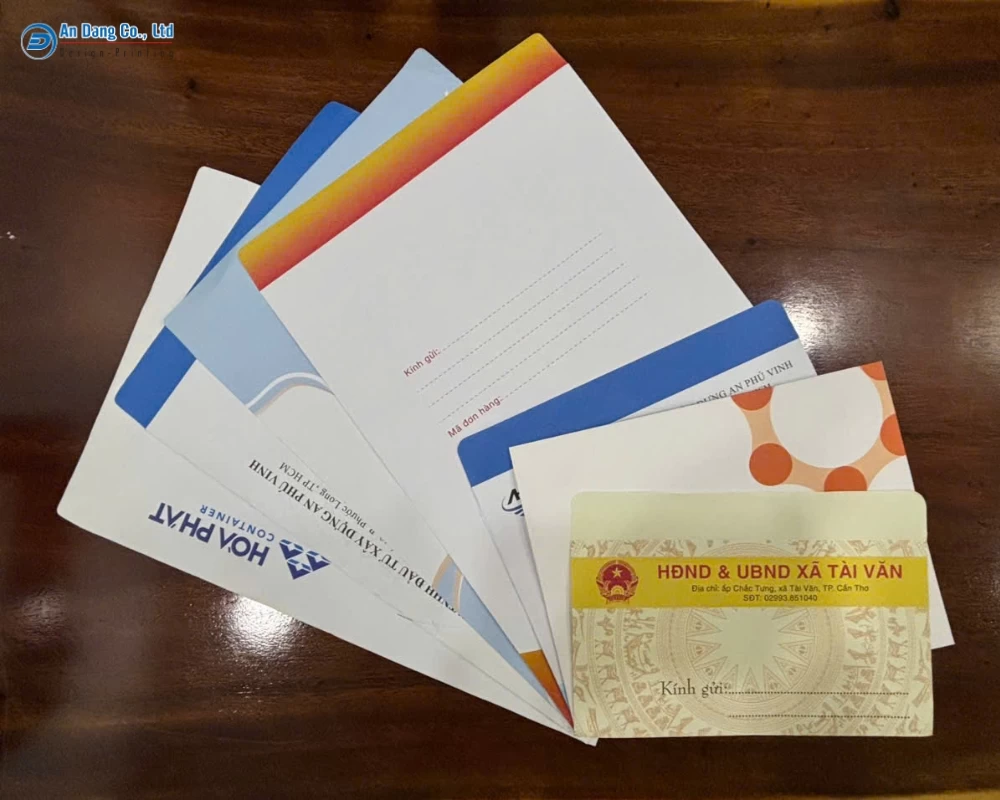 Các mẫu phong bì công ty của Xưởng In An Đăng