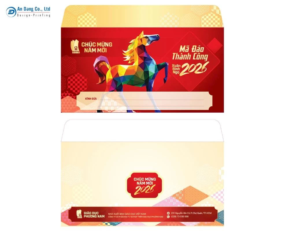 Mẫu phong bì tết cho doanh nghiệp Giáo Dục Phương Nam