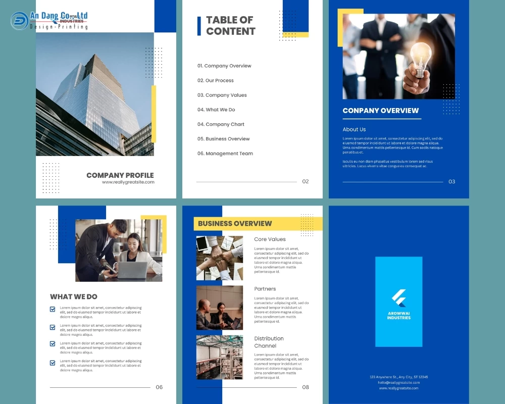 Mẫu profile doanh nghiệp với thiết kế hiện đại