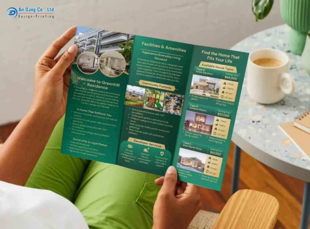 Brochure bất động sản có dạng tờ gấp ba