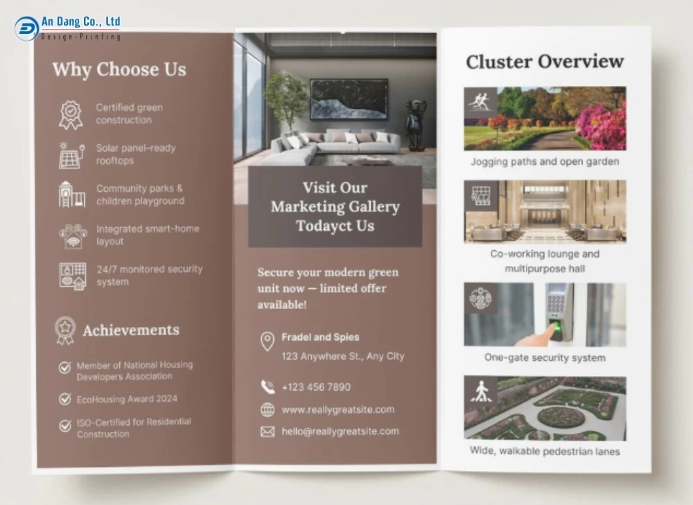 Brochure bất động sản sử dụng hình ảnh chất lượng cao