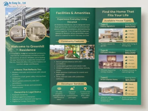 Mẫu brochure bất động sản có cung cấp các thông tin cần thiết