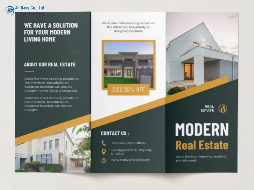 Mẫu brochure bất động sản hiện đại, ấn tượng