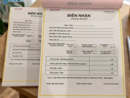 Mẫu in biểu mẫu biên nhận 2 liên