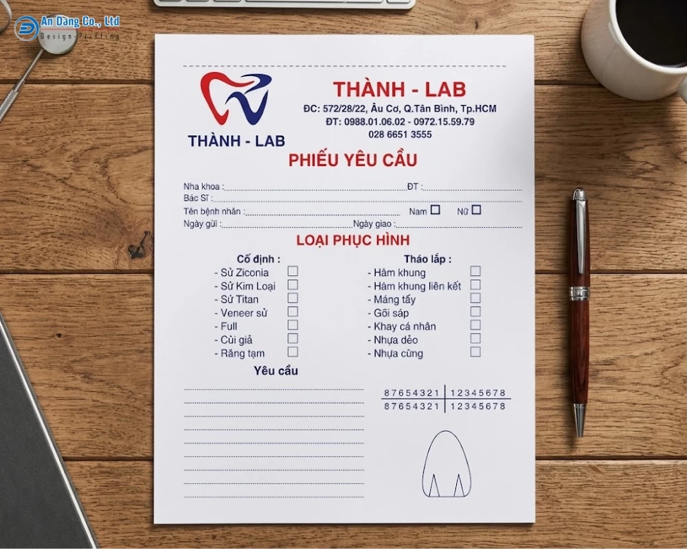 Mẫu phiếu yêu cầu cho đơn vị Thành - LAB