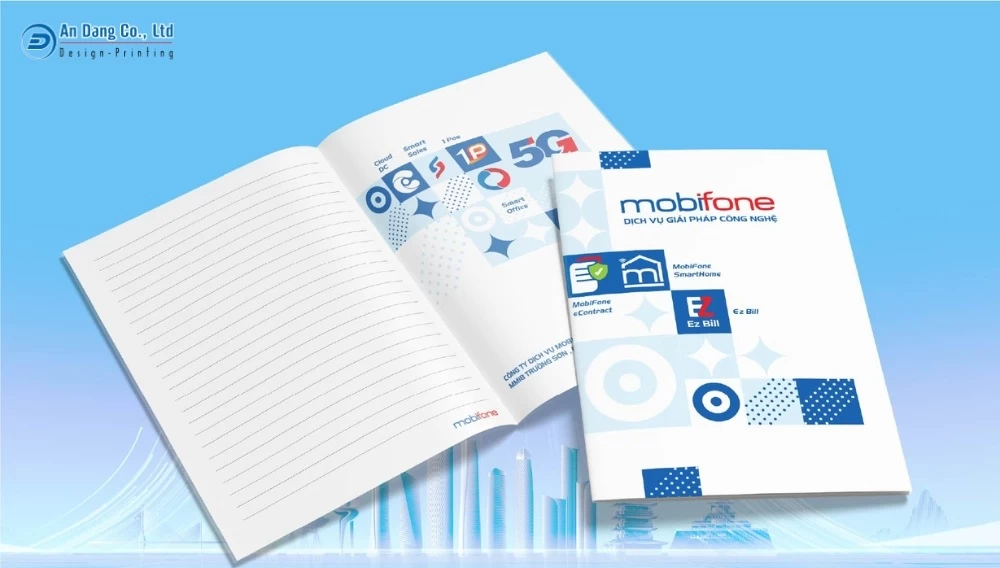 Mẫu catalogue giới thiệu dịch vụ khổ A4 cho doanh nghiệp Mobifone
