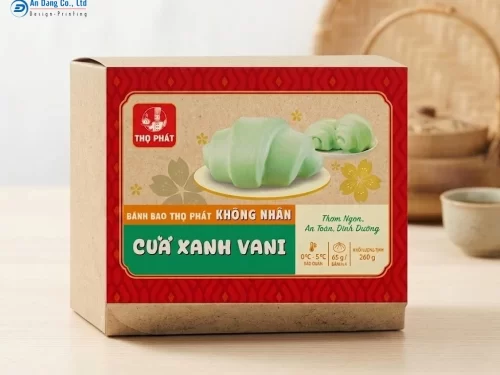 Mẫu hộp giấy đựng bánh bao không nhân của thương hiệu Thọ Phát
