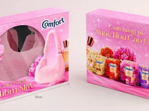 Mẫu hộp quà tặng túi thời trang cho thương hiệu Comfort