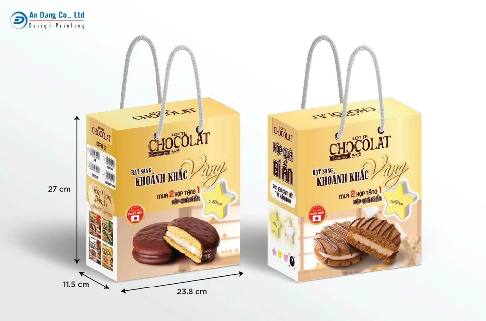 Mẫu hộp quà bí mật cho thương hiệu bánh Lotte Chocolat