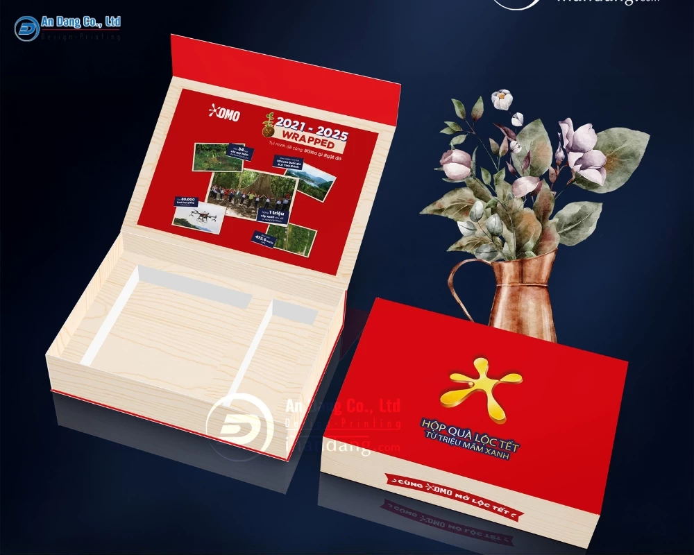 Mẫu hộp quà tặng doanh nghiệp cao cấp cho thương hiệu Omo