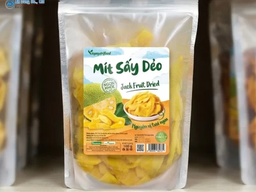 Mẫu tem mít sấy nổi bật, ấn tượng cho cơ sở Vinanutrifood