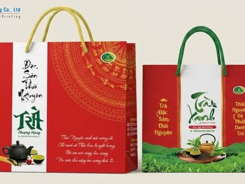 Mẫu túi giấy đựng trà xanh cao cấp