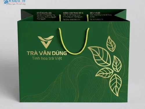 Mẫu túi giấy đựng trà cho thương hiệu Trà Văn Dũng