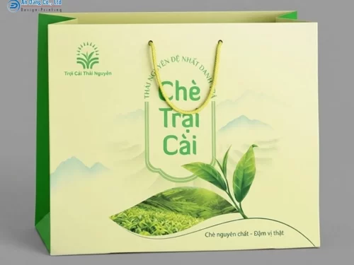 Mẫu túi giấy đựng chè xanh có thiết kế thanh lịch