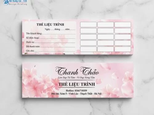 Mẫu thẻ liệu trình spa cho cơ sở spa Thanh Thảo