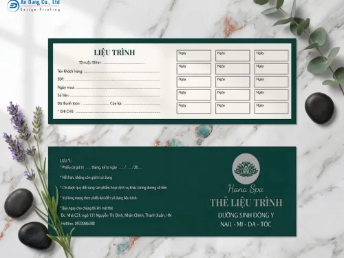 Mẫu thẻ liệu trình dưỡng sinh cho đơn vị Hana Spa