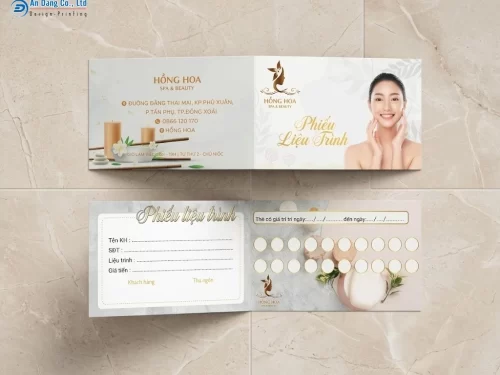 Mẫu phiếu liệu trình cho cơ sở Hồng Hoa Spa & Beauty