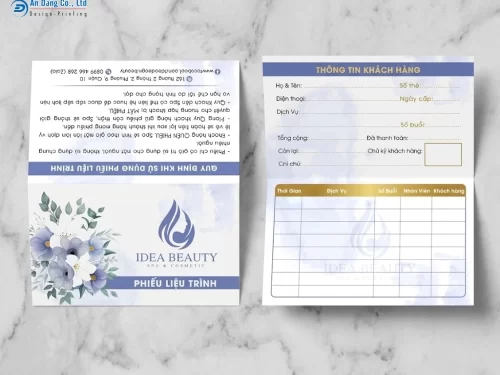 Mẫu phiếu liệu trình spa thanh lịch