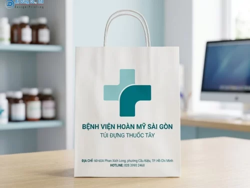 Mẫu túi giấy đựng thuốc tây cho bệnh viện Hoàn Mỹ Sài Gòn