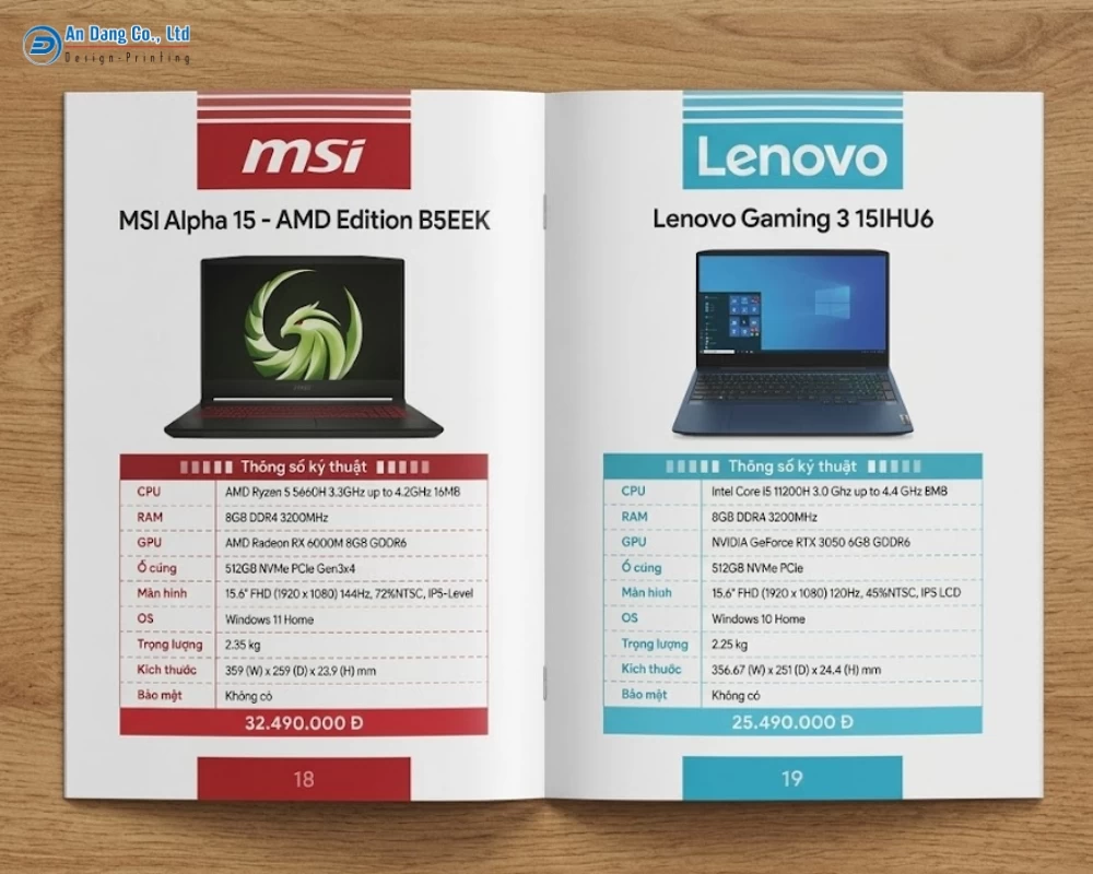 Catalogue laptop giới thiệu thông tin chi tiết từng sản phẩm