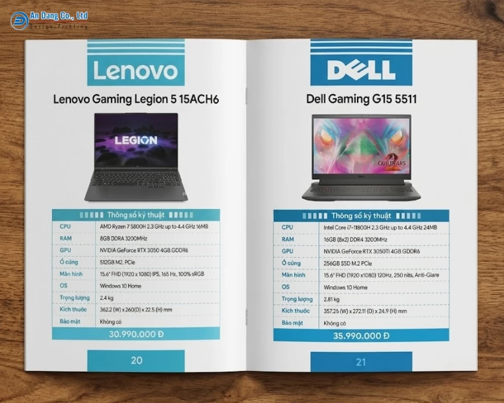 Catalogue trình bày bố cục rõ ràng, hình ảnh sắc nét
