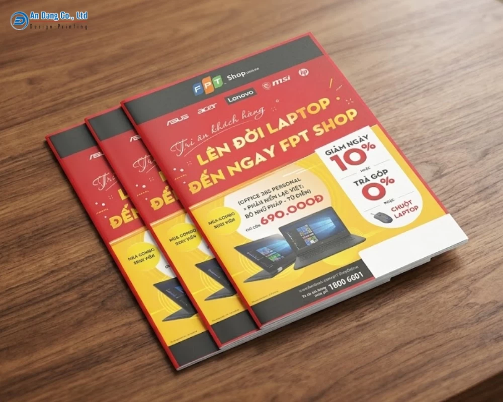 Mẫu catalogue giới thiệu laptop của cửa hàng FPT