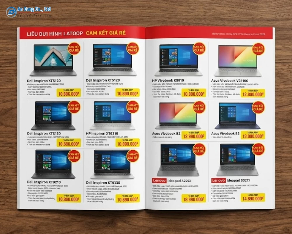 Mẫu catalogue giới thiệu các mẫu sản phẩm laptop mà doanh nghiệp đang kinh doanh