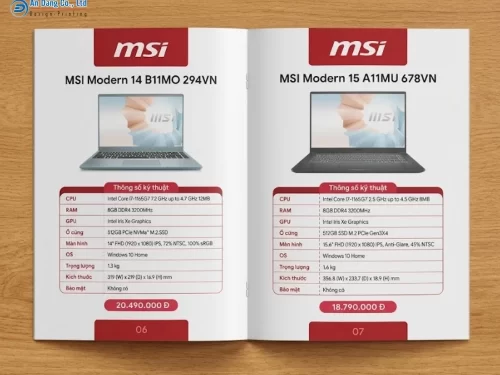 Mẫu catalogue laptop chuyên nghiệp, giới thiệu sản phẩm laptop MSI
