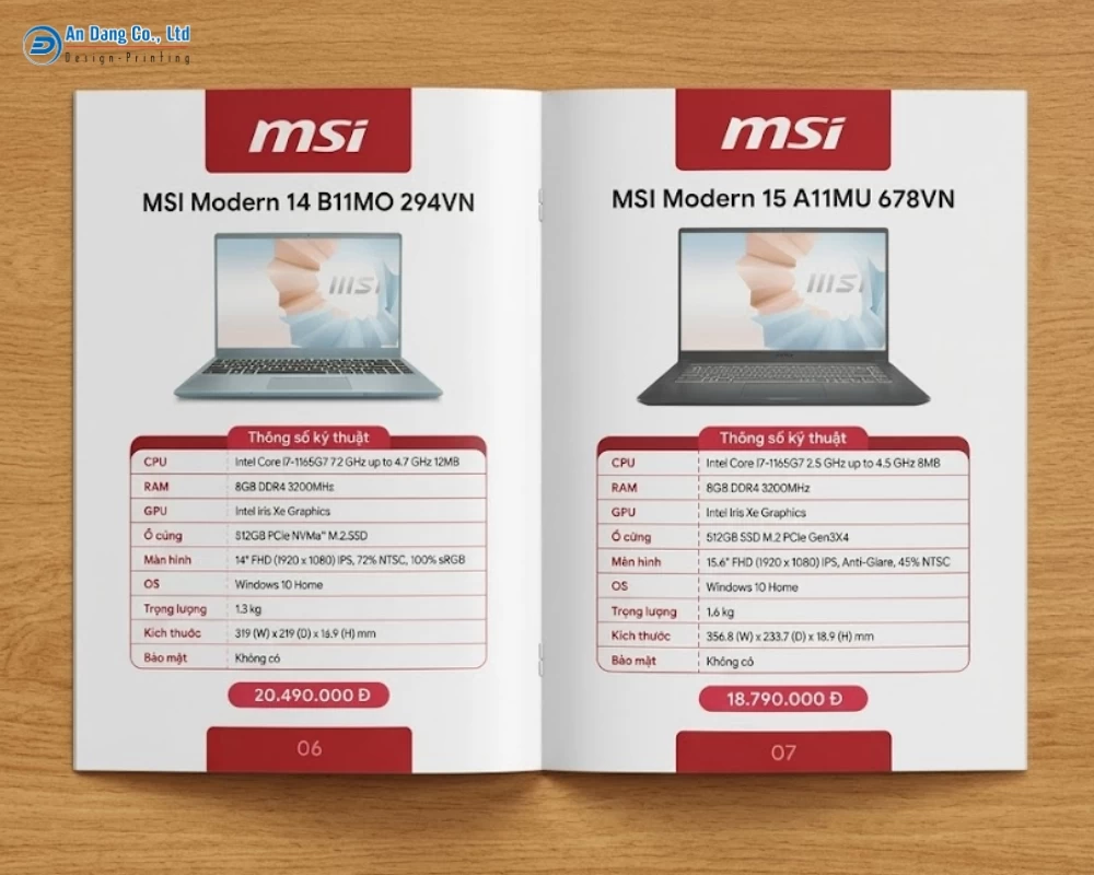 Mẫu catalogue laptop chuyên nghiệp, giới thiệu sản phẩm laptop MSI