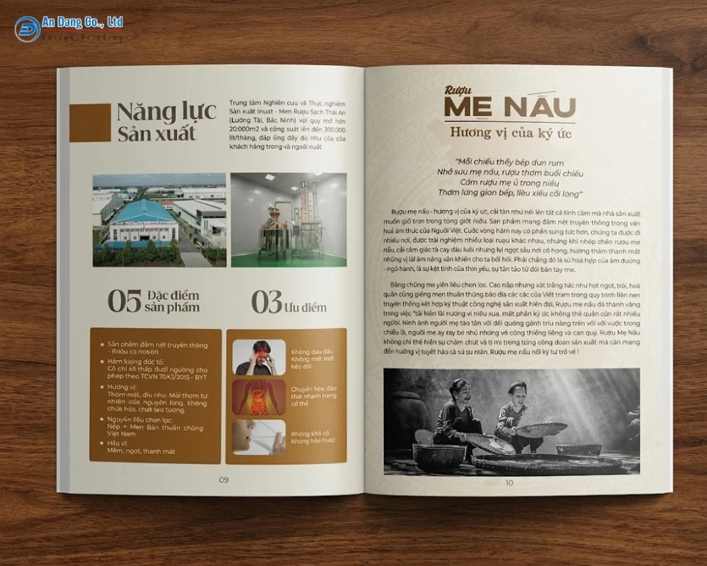 Catalogue giới thiệu thông tin doanh nghiệp, thể hiện sự uy tín thương hiệu