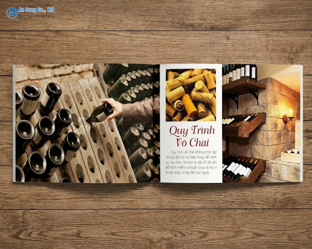 Catalogue rượu giới thiệu quy trình vô chai
