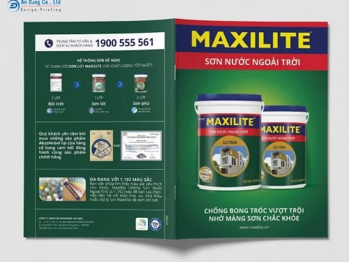 Mẫu catalogue sơn nước ngoài trời của thương hiệu sơn Maxilite