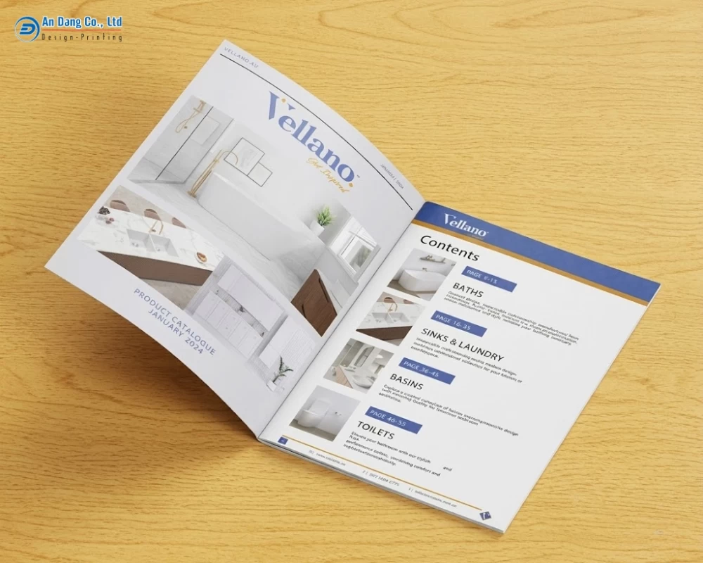 Cuốn catalogue thiết bị vệ sinh được phân chia danh mục sản phẩm hợp lý