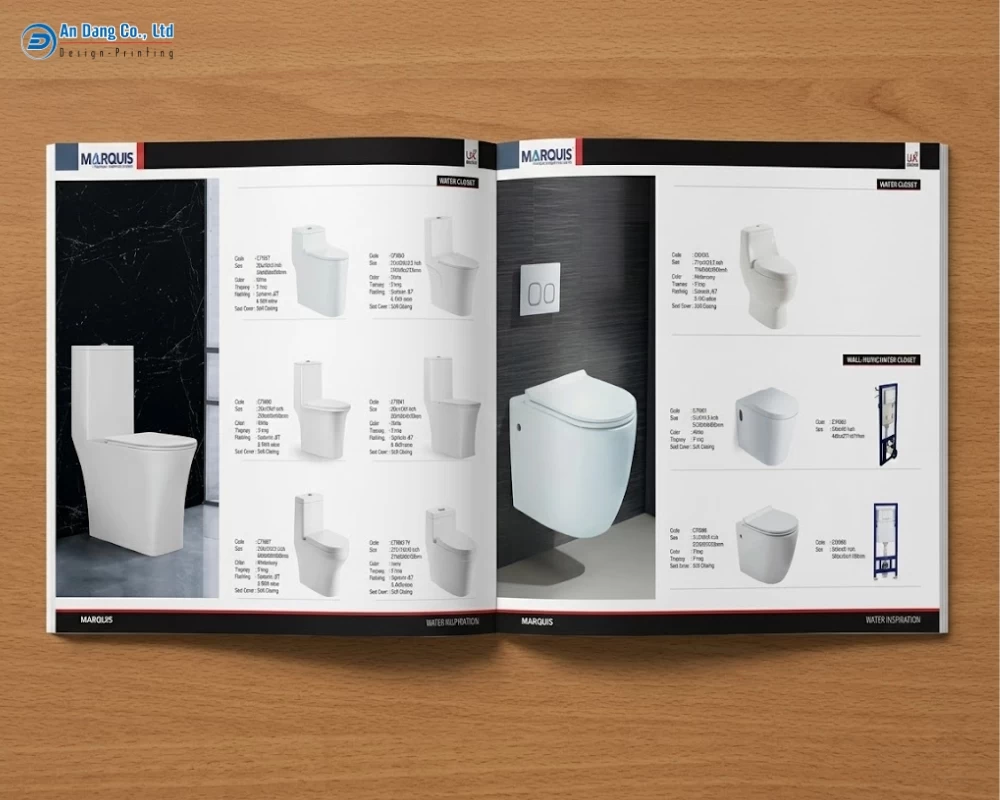 Mẫu catalogue giới thiệu chi tiết sản phẩm thiết bị vệ sinh