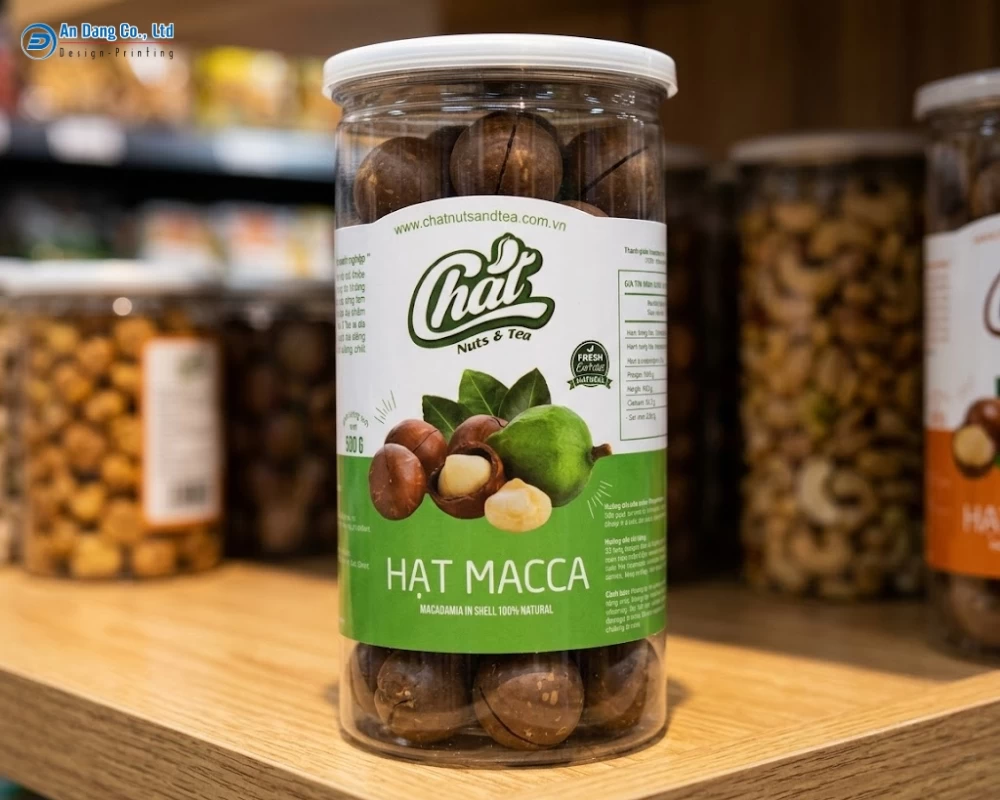 Mẫu tem hạt macca nổi bật