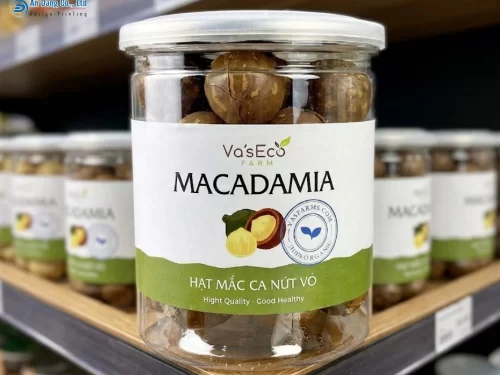 Mẫu tem dán hạt macca nứt vỏ