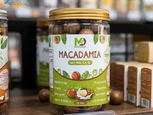 Tem nhãn hạt macca đẹp giúp thu hút người tiêu dùng