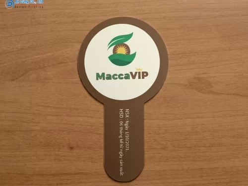 Mẫu tem nhãn hạt macca đẹp
