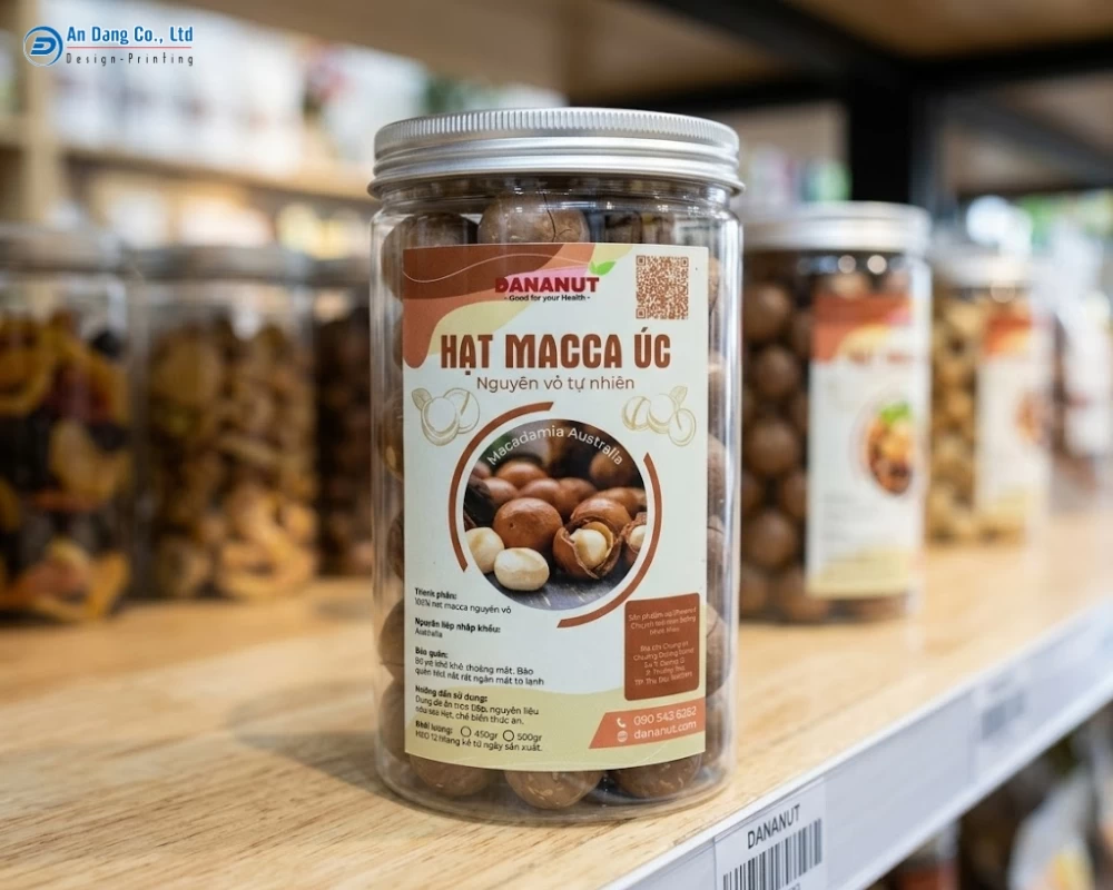 Mẫu tem dán lọ macca đẹp