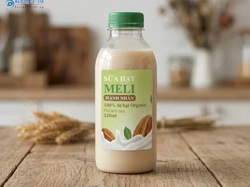 Mẫu tem sữa hạt hạnh nhân