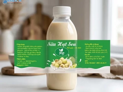 Mẫu tem nhãn sữa hạt sen