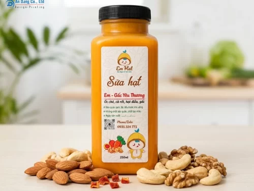 Mẫu tem sữa hạt dễ thương