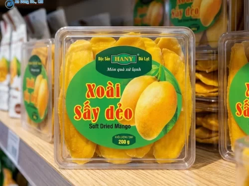 Mẫu tem dán xoài sấy dẻo của thương hiệu Hany