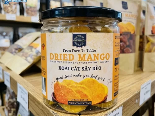Mẫu tem xoài sấy dẻo ấn tượng, thu hút