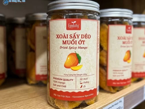 Mẫu tem nhãn đẹp, chuyên nghiệp cho sản phẩm xoài sấy dẻo