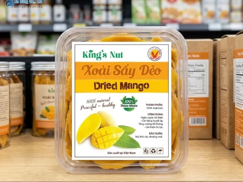 Mẫu tem xoài sấy dẻo đẹp của thương hiệu King’s Nut