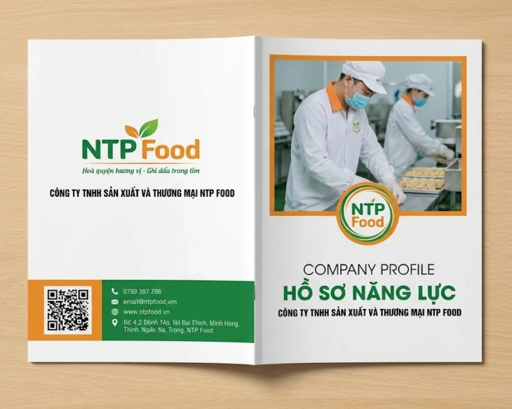 Mẫu company profile chuyên nghiệp, giúp xây dựng thương hiệu cho công ty NTP Food